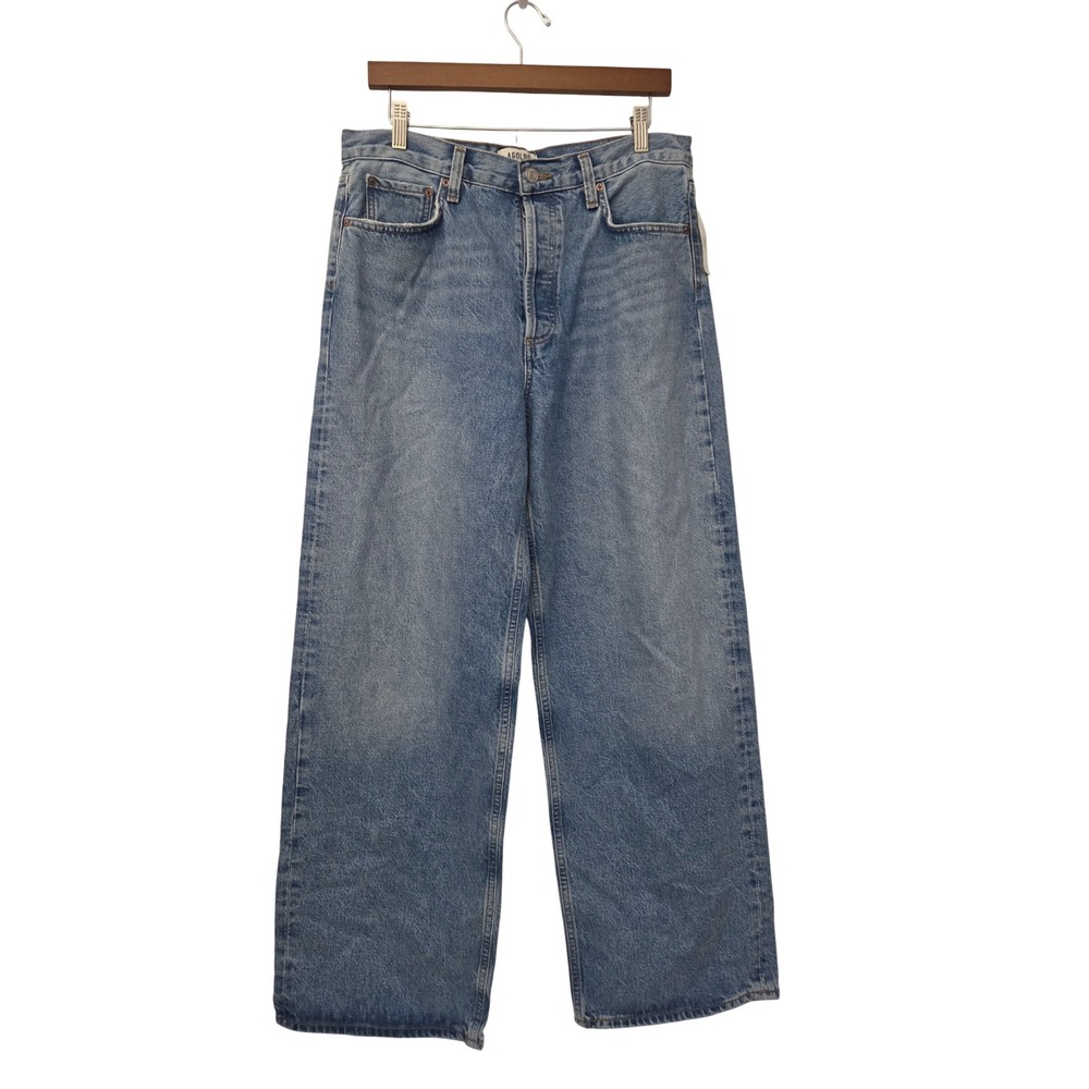AGOLDE Low Slung Baggy Jeans Wide Leg Women 28 Liber Blue NWT $228 A9079-1535